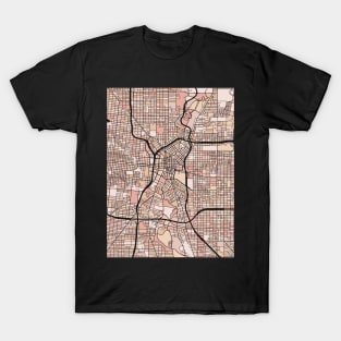 San Antonio Map Pattern in Soft Pink Pastels T-Shirt